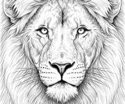 Coloriage Lion r&eacute;aliste