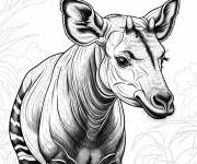Coloriage Okapi r&eacute;aliste