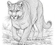 Coloriage Puma r&eacute;aliste