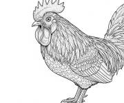 Coloriage Un coq r&eacute;aliste