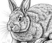 Coloriage Un lapin en style r&eacute;aliste