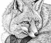 Coloriage Un renard r&eacute;aliste