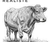 Coloriage Une vache en style r&eacute;aliste