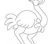 Coloriage et dessins gratuit Autruche marrante à imprimer