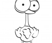 Coloriage Petite Autruche dr&ocirc;le