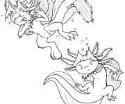 Coloriage Amiti&eacute; des Axolotls