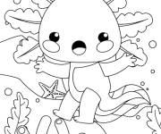 Coloriage Axolotl &agrave; colorire