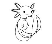 Coloriage Axolotl &agrave; long queue