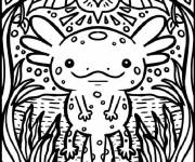 Coloriage Axolotl &agrave; motif