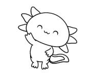 Coloriage Axolotl aimable te salue
