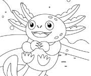 Coloriage Axolotl amus&eacute;