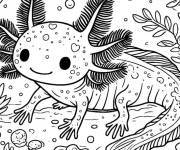 Coloriage Axolotl animal mignon