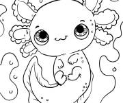 Coloriage Axolotl aux beaux yeux