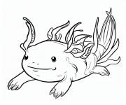 Coloriage Axolotl avec des branchies en vecteur