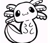 Coloriage Axolotl chibi