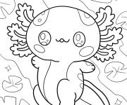 Coloriage Axolotl chibi pour les enfants