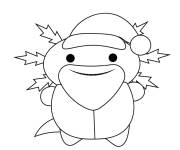 Coloriage Axolotl comme p&egrave;re noel