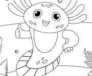 Coloriage Axolotl confiant