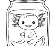 Coloriage Axolotl dans un pot