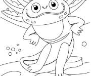 Coloriage Axolotl de cartoon