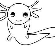 Coloriage Axolotl dessin&eacute; &agrave; la main
