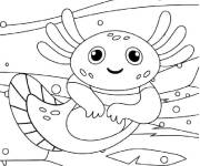 Coloriage Axolotl dr&ocirc;le de cartoon
