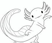 Coloriage Axolotl en dansant