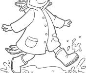 Coloriage Axolotl en manteau imperm&eacute;able
