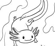 Coloriage Axolotl en plongeant