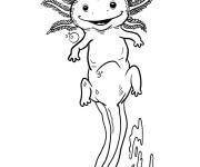 Coloriage Axolotl en sautant pour enfants