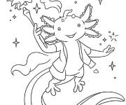 Coloriage Axolotl enchant&eacute;