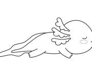 Coloriage Axolotl fatigu&eacute;