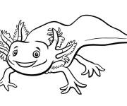 Coloriage Axolotl heureux pour maternelle