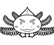 Coloriage Axolotl horrible