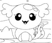 Coloriage Axolotl kawaii en maternelle