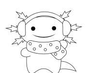 Coloriage Axolotl mignon pendant l'hiver