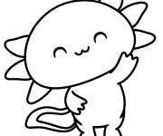 Coloriage Axolotl mignon te salue