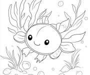 Coloriage Axolotl nageant gratuit