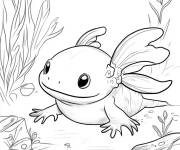 Coloriage Axolotl nageur professionnel