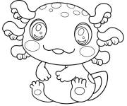 Coloriage Axolotl pour niveau pr&eacute;scolaire