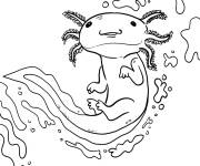 Coloriage Axolotl qui aimer nager