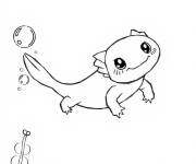 Coloriage Axolotl qui nage cp