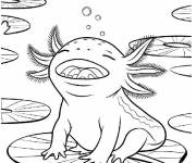 Coloriage Axolotl respirant sous la mer