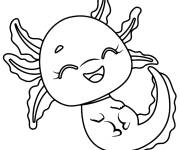 Coloriage Axolotl rigolo