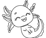 Coloriage Axolotl rigolote