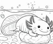 Coloriage Axolotl salamandre