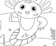 Coloriage Axolotl se sent bien