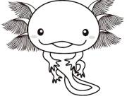 Coloriage Axolotl souriant en maternelle