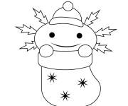Coloriage Axolotl sur le th&egrave;me de noel
