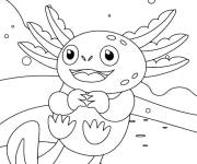 Coloriage et dessins gratuit Axolotl timide pour enfants à imprimer